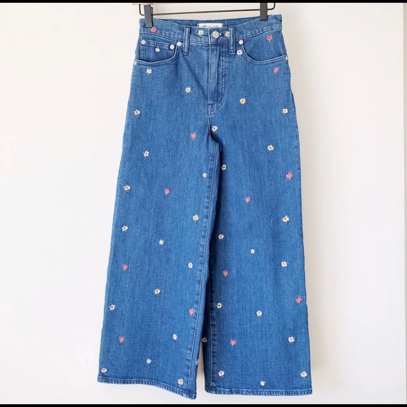 Madewell Floral Confetti Embroidered Wide Jeans - Picture 6 of 6